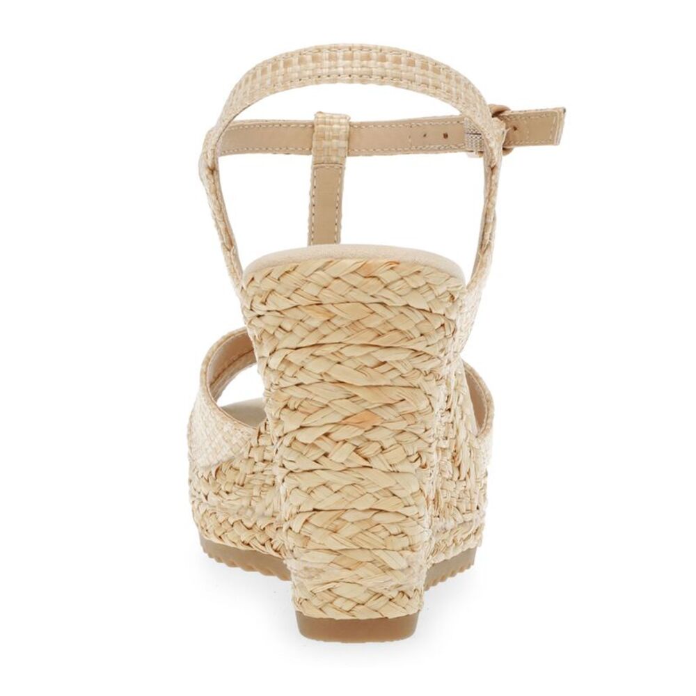 NWT ANNE KLEIN Womens Beige 1" Platform Waves Open Wedge Espadrille Shoes 9.5 M - Picture 2 of 5
